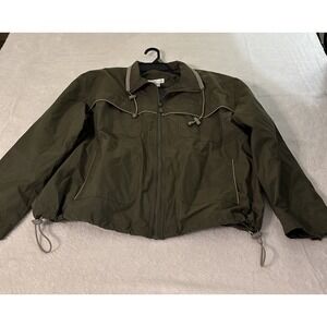 Vital Zone Nylon Windbreaker Jacket XL Green Full Zip Lightweight